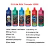 Originele fluum tornado doos 12000 puffs e sigaretten starterskit 12k grote verdampers wegwerp vape mesh spiraal damp 650 mAh oplaadbare batterij 20 ml voorgevulde pods