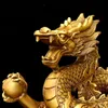 Feng Shui Pure Copper Dragon الحلي المحظوظات الثروة التمييز الهدية للمكاتب المنزلية سطح مكتب الديكور الحرف 240223