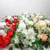 Rangée de fleurs artificielles 100cm, bricolage, décoration murale de fond de fête de mariage, fausses fleurs de forêt en plein air, 240223