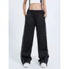 Y2K Bagy Cargo for Women Drawstring Elastic Low Low Parachute Sweatpantsルーズヒッピーパンツズボン