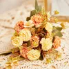 Dekorativa blommor Autumn Artificial Flower Silk Hydrangea Bouquet Fake For Wedding Table Gift Christmas Party Cake Boho Home Diy Decor