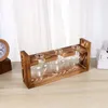 Vases Terrarium avec support en bois: planteur d'air, ampoule en verre, station de propagation hydroponique de table pour