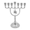 Candle Holders 7 Branch Hanukkah Stand Artistic Headed Hexagonal Star