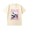 T-shirt Rhude Mens T-shirt Designer Tshirt Men Luxury Tess Designer Fashion Casual Breathable Street Casual Short Sleeve Style Bees Tees Coton Imprimée