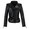 Jaquetas clássicas jaqueta de couro para mulheres punk moto casaco pu biker jaquetas couro casaco bomber chaqueta cuerina mujer