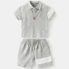 Ensemble de vêtements de créateur d'enfants enfants garçons filles sport tshirt rayé et short 2pcs / ensembles