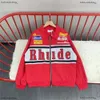 Rhude Jacket Mäns jackor Top Quality Hip Hop Ytterkläder Badge broderat Lapel Rhude Windbreaker Coats Black Red Jacket Rhude Hoodie 400