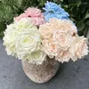 Decorative Flowers 1 Bouquet Artificial Rose Realistic Not Wither No Watering Simulated Flower Easy To Care 9 Head Fake For Desktop