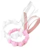 Hair Accessories Children Girls Wedding Headband Solid Color Ruffles Lace Flower Wreath Garland Beaded Decor Princess Halo Crown W3888514