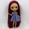 DBS DBS Blyth Doll No.BL23532 Fuchsia Hair بدون Bangs مفصل الجسم الجلد الأسود غير اللامع الوجه 16 BJD OB24 ANIME GIRL 240305