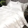 Wasart Luksusowy satynowy zestaw pościeli Rayon Nordic White Duvet Cover Single Double Queen King Size Cover 150180 Pokrycie na pokładzie 240228