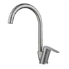 Kitchen Faucets 1PC Classic 304 Stainless Steel And Cold Faucet Lead Free Brushed 360° Spin Tap Deck Mount With 2 Hoses