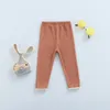 Pantalons pour bébés filles et garçons, Leggins en tricot côtelé doux, garniture en dentelle, collants chauds d'hiver, 4 couleurs