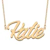 Katie naamkettingen hanger Op maat gepersonaliseerd voor dames meisjes kinderen beste vrienden Moeders Geschenken 18k verguld roestvrij staal