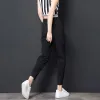 Capris Summer Mesh Cut Out Burs Sports Pants 2023 High Cherced up up Thin Corean Person