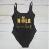 Dräkter Bachelorette baddräkter ananas aloha brud och stränder strand bröllop Bachelorette Party Bathing Suits Brud Custom Beach -Wears