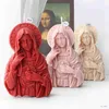 Ljus 8-19cm Jesus Family Candle Silicone mögel jungfru Maria skulpturstaty hartsharts silikon mögel gips cement betong silikon mögel mögel