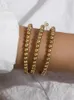 Strand 2024 Chain Bead Armband For Women Gold Silver Color Trendy Fashion Jewelry Handgjorda gåva fritidstillbehör