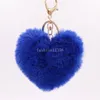 Fashion Red Love Heart Shaped Plush Keychain Couple Imitation Otter Rabbit Hair Ball Bag Pendant Car Pendant Lanyards Wholesale