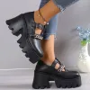 Jurken Hoge Hakken Platform Goth Ketting Vrouwen Schoenen Punk Designer Herfst Nieuwe 2024 Mode Sneakers Wandelen Jurk Casual Vrouwen Pompen schoenen