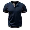 Homens camisetas Casual Business T-shirt Moda Cor Sólida Botões de Alta Qualidade Temperamento Esporte Camisa Masculina