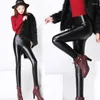 Women's Pants 2024Women Faux Leather Clothes 4xl Stretch Bandage Waist Black Sexy Capris Ladies'Legging Spring Autumn Winter Pencil Pant