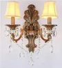 Lâmpada de parede Europeia Cor de Bronze Decora Bronze Sconce Interior Luzes Decorativas E14 Sconces para Iluminação do Quarto