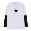 Camisetas Y2K de manga larga para mujer, Top con estampado de estrella sexual, ropa de calle gótica grunge, Top básico suelto, camiseta EMO 2022