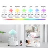 Mushroom Rain Air Humidifier Electric Aroma Diffuser Rain Cloud Smell Distributor Relax Water Drops Sounds Colorful Night Lights 240226