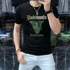 maglietta da uomo maglietta firmata vestiti maglietta da uomo Abbigliamento sportivo magliette di cotone Street graffitir High street hipster Vestibilità ampia plus size Vestibilità rilassata top Tees