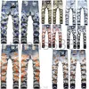 Jeans da uomo Amirs Designer Jeans da uomo High Street Hole Star Patch Pantaloni da donna con pannello ricamato a stella Amirs Pantaloni slim fit elasticizzati Taglia 29/30/31/32/33/34/36/38/40/42