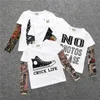 Nouveauté tatouage enfants vêtements garçons t-shirts coton à manches longues vêtements pour enfants filles t-shirts printemps automne garçon hauts 27 ans 240220