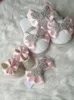 Dollbling Hurtowe różowe luksusowe dziewczęta maluch urodzone Baby Casual Tkanina z shinny strass 240227