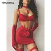 Soutien-gorge Ensembles Yimunancy Tour de cou Gland Sexy Lingerie Ensemble Femmes 5 pièces Club Brief Sous-Vêtements Jarretière Kit