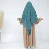 Ropa étnica Khimar Largo Tres Capas Gasa Alta Calidad Musulmán Headcover Modest Moda Oración Niqab Dubai Turco Hijab Islámico