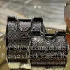 10A Specchio di qualità Designer Mini piccole borse con strass Borse con manico superiore di lusso Borsa con patta da donna Borsa nera con tracolla a tracolla Borsa a tracolla