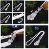 Chains White 8Mm Shell Pearl Jewelry Sweater Chain Necklace Fashion Leopard Head Inlay Zircon 6Mm Tassel Drop Delivery Necklaces Pend Dhai7