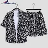 Men's Tracksuits Male Set Short Sleeve Hawaiian Shirt And Shorts Summer Casual Floral Shirt Beach Two Piece Suit 2023 New Fashion Men Sets M-3XL J240305