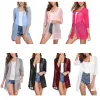 Cover-up Women Solid 3/4 Sleeve Cardigans Lightweight Chiffon Cardigan KimonoCardigans Top Loose Open Front CoverUp S3XL G99D