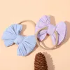 Hair Accessories Solid Color Baby Bowknot Band Girls Elastic Nylon Head Bands Cute Scrunchies Seamless Hairband Kids