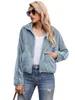 여성용 후드 2024 여성 따뜻한 두꺼운 스웨터 셔츠 재킷 여성 단수 플러시 플란넬 빈티지 풀 슬리브 재킷