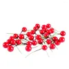 Decorative Flowers 100 Pcs Home Accessories Red Fake Berry Berries Small Fruit Artificial Christmas Cherry