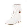 Bottes YQBTDL Vintage Filles Japonais Lolita Cheville Femmes Fraise Pendentif Talon Carré JK Colsplay Party Bow Princesse Chaussures 2024