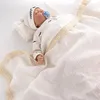 Couvertures Couverture douce pour enfants avec serviette enveloppante à pompons, couette respectueuse de la peau, fournitures pour bébés nés
