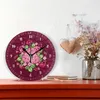 Relógios de parede antigo rosa flores impresso silencioso relógio redondo pendurado silencioso mesa para sala estar quarto decoração moderna