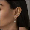 Boucles d'oreilles lustre pendantes à six faces diamant pierre de lune or rose longue conception sens mode livraison directe bijoux Dhfj5