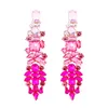 Boucles d'oreilles pendantes pour femmes, Design de personnalité, luxe, brillant, Long cristal strass, accessoires de bijoux de déclaration exagéré, 2024