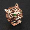 Band Rings Zlxgirl jewelry luxury brand Gold color animal copper mens finger ring jewelry Dubai Gold wedding ring punk anel aneis bijoux L240305