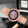 Orologio da donna con strass in acciaio inossidabile Bracciale in argento Quarzo Vita Impermeabile Lady Business Orologi analogici Quadrante blu rosa 533 Wris244P