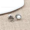 Ontwerper David Yumans Yurma Jewelry XX 925 Sterling Silver Pearl Earstuds met zirkoon oorbellen